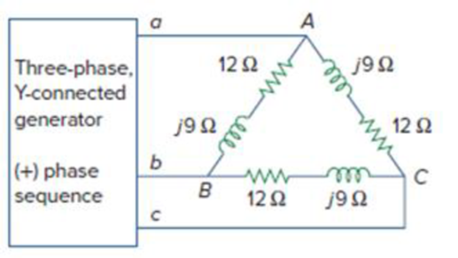 Chapter 12, Problem 18P, If Van = 22060 V in the network of Fig. 12.49, find the load phase currents IAB, IBC. and ICA. 