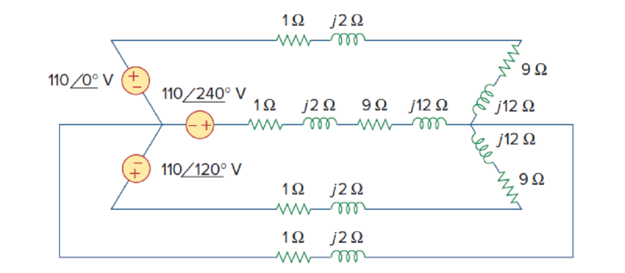 Chapter 12, Problem 38P, Given the circuit in Fig. 12.57 below, find the total complex power absorbed by the load. 