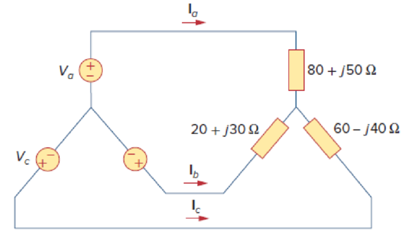 Chapter 12, Problem 57P, Determine the line currents for the three-phase circuit of Fie. 12.64. Let . , example  3