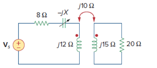 Chapter 13, Problem 28P, In the circuit of Fig. 13.97, find the value of X that will give maximum power transfer to the 20- 