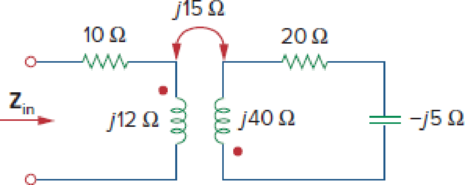 Chapter 13, Problem 33P, Determine the input impedance of the air-core transformer circuit of Fig. 13.102. Figure 13.102 For 
