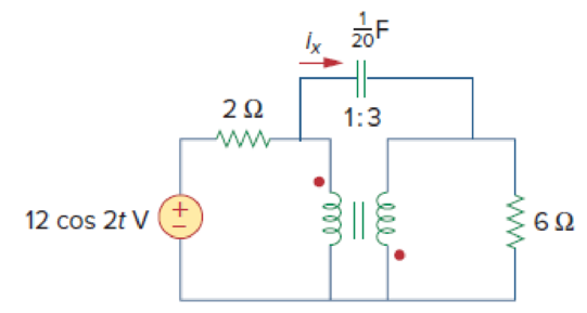 Chapter 13, Problem 49P, Find current ix in the ideal transformer circuit shown in Fig. 13.114. 