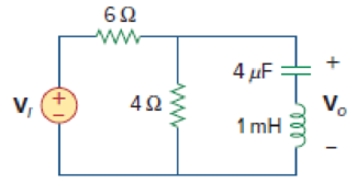 Chapter 14, Problem 59P, Find the bandwidth and center frequency of the band-stop filter of Fig. 14.89. Figure 14.89 