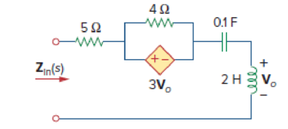 Chapter 14, Problem 79P, Refer to the network in Fig. 14.96. (a) Find Zin(s). (b) Scale the elements by Km = 10 and Kf = 100. 