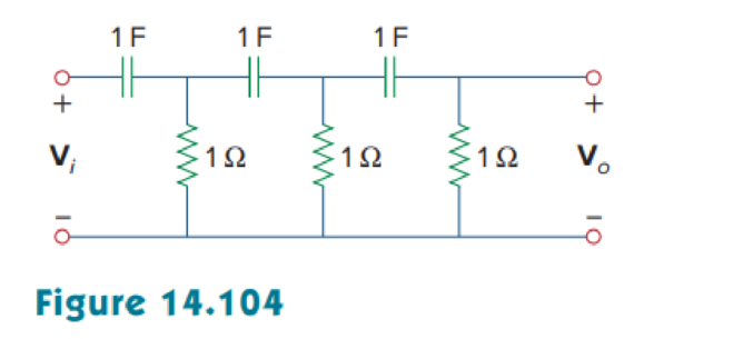 Chapter 14, Problem 87P, In the interval 0.1  f  100 Hz, plot the response of the network in Fig. 14.104. Classify this 