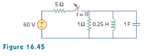 Chapter 16, Problem 22P, Find the voltage across the capacitor as a function of time for t  0 for the circuit in Fig. 16.45. 