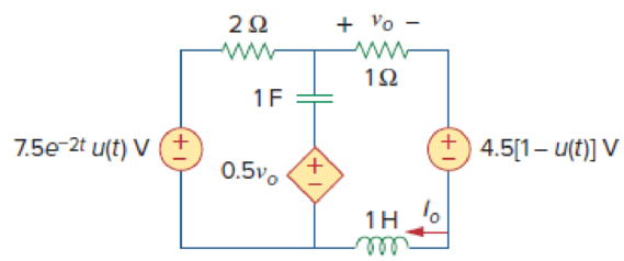 Chapter 16, Problem 49P, Find i0(t) for t  0 in the circuit in Fig. 16.72. Figure 16.72 