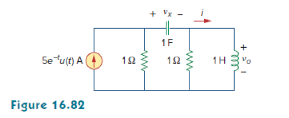Chapter 16, Problem 59P, Find vo(t) in the circuit of Fig. 16.82 if vx(0) = 10 V and i(0) = 5A. 