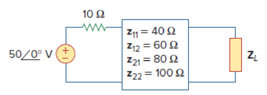 Chapter 19, Problem 13P, Determine the average power delivered to ZL = 5 + j4 in the network of Fig. 19.74. Note: The voltage 