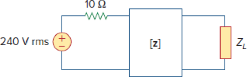 Chapter 19, Problem 15P, For the two-port circuit in Fig. 19.76, [z]=406080120 (a) Find ZL for maximum power transfer to the 