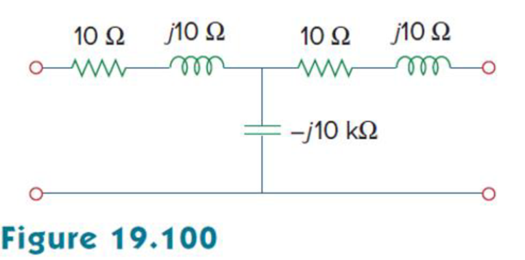 Chapter 19, Problem 45P, Find the ABCD parameters for the circuit in Fig. 19.100. 