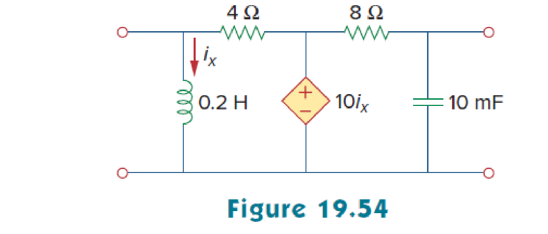 Chapter 19.8, Problem 16PP, Obtain the z parameters of the circuit in Fig. 19.54 at f=60Hz. 