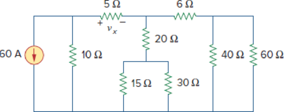 Chapter 2, Problem 23P, In the circuit shown in Fig. 2.87, determine Vx and the power absorbed by the 60- resistor. Figure 
