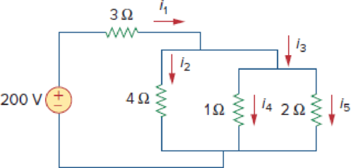 Chapter 2, Problem 31P, For the circuit in Fig. 2.95, determine i1 to i5. Figure 2.95 For Prob. 2.31. 