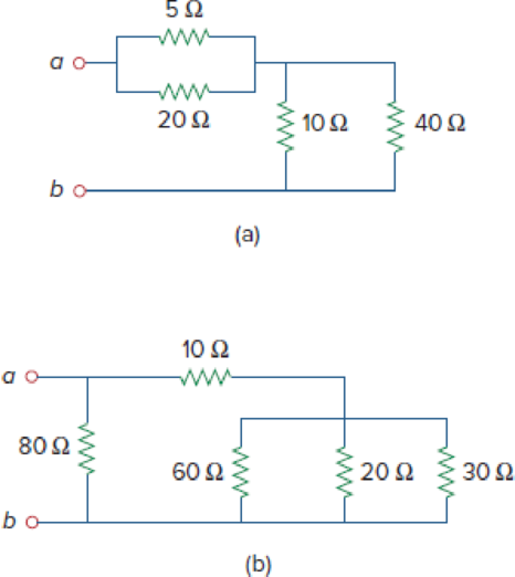 Chapter 2, Problem 43P, Calculate the equivalent resistance Rab at terminals a-b for each of the circuits in Fig. 2.107. 