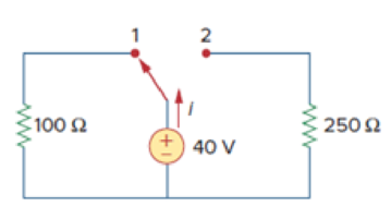 Chapter 2, Problem 4P, (a) Calculate current i in Fig. 2.68 when the switch is in position 1. (b) Find the current when the 