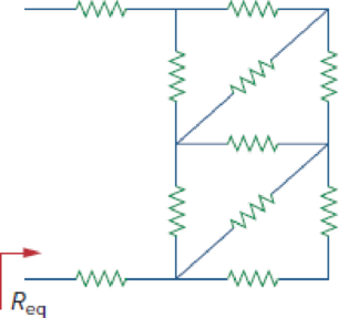 Chapter 2, Problem 52P, For the circuit shown in Fig. 2.116, find the equivalent resistance. All resistors are 3. Figure 