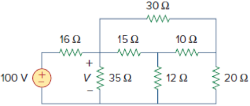 Chapter 2, Problem 56P, Determine V in the circuit of Fig. 2.120. Figure 2.120 
