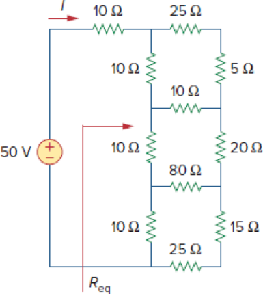 Chapter 2, Problem 57P, Find Req and I in the circuit of Fig. 2.121. Figure 2.121 