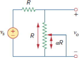 Chapter 2, Problem 78CP, In the circuit in Fig. 2.137, the wiper divides the potentiometer resistance between R and (1  )R, 0 