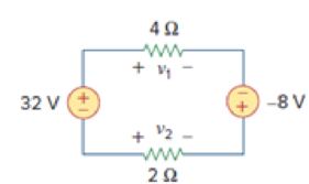 Chapter 2.4, Problem 5PP, Find v1 and v2 in the circuit of Fig. 2.22. Figure 2.22 For Practice Prob. 2.5. 