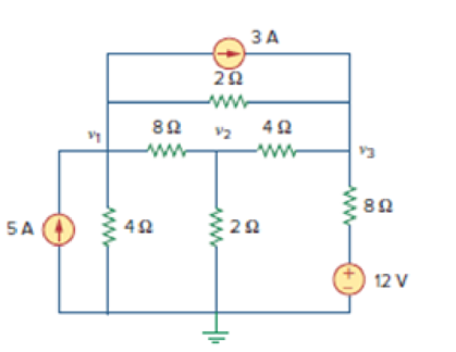 Chapter 3, Problem 19P, Use nodal analysis to find v1, v2 and v3 in the circuit of Fig. 3.68. Figure 3.68 For Prob. 3.19. 
