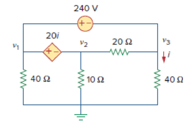 Chapter 3, Problem 20P, For the circuit in Fig. 3.69, find v1, v2, and v3 using nodal analysis. Figure 3.69 