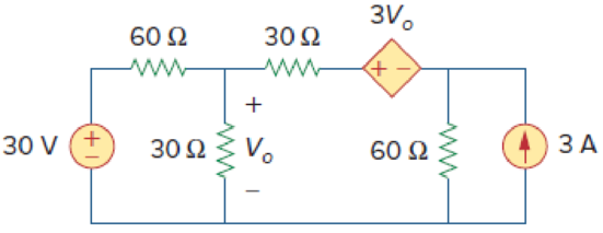 Chapter 3, Problem 23P, Use nodal analysis to find Vo in the circuit of Fig. 3.72. Figure 3.72 For Prob. 3.23. 