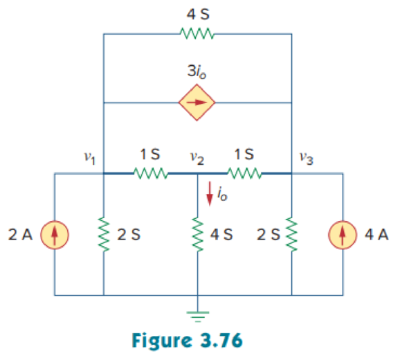 Chapter 3, Problem 27P, Use nodal analysis to determine voltages v1, v2, and v3 in the circuit of Fig. 3.76. 