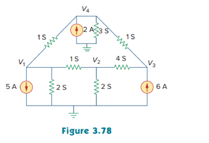 Chapter 3, Problem 29P, Use MATLAB to solve for the node voltages in the circuit of Fig. 3.78. 