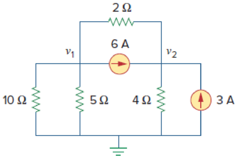 Chapter 3, Problem 2P, For the circuit in Fig. 3.51, obtain v1 and v2. Figure 3.51 For Prob. 3.2. 