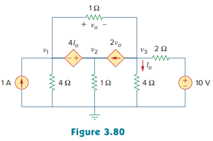 Chapter 3, Problem 31P, Find the node voltages for the circuit in Fig. 3.80. 