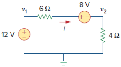 Chapter 3, Problem 4RQ, Figure 3.47 For Review Questions 3.3 and 3.4. 3.4In the circuit of Fig. 3.47, the voltage v2 is: 