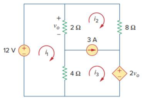 Chapter 3, Problem 52P, Use mesh analysis to find i1, i2 and i3 in the circuit of Fig. 3.97. Figure 3.97 For Prob. 3.52. 