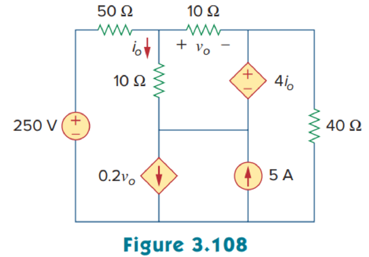 Chapter 3, Problem 64P, Find vo and io in the circuit of Fig. 3.108. 