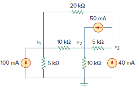 Chapter 3, Problem 69P, For the circuit shown in Fig. 3.113, write the node-voltage equations by inspection. Figure 3.113 