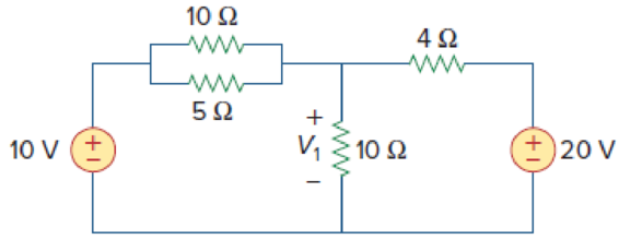 Chapter 3, Problem 6P, Solve for V1 in the circuit of Fig. 3.55 using nodal analysis. Figure 3.55 For Prob. 3.6. 