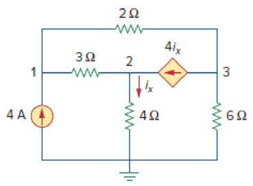 Chapter 3.2, Problem 2PP, Figure 3.6 For Practice Prob. 3.2. Find the voltages at the three nonreference nodes in the circuit 