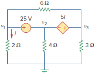 Chapter 3.3, Problem 4PP, Figure 3.14 For Practice Prob. 3.4. Find v1, v2, and v3 in the circuit of Fig. 3.14 using nodal 