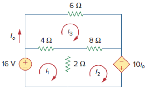 Chapter 3.4, Problem 6PP, Practice Problem 3.6 Figure 3.21 For Practice Prob. 3.6. Using mesh analysis, find Io in the circuit 