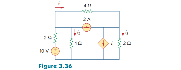 Chapter 3.8, Problem 11PP, Use PSpice to determine currents i1, i2, and i3 in the circuit of Fig. 3.36. 