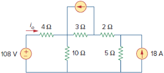 Chapter 4, Problem 16P, Given the circuit in Fig. 4.84, use superposition to obtain io. Figure 4.84 
