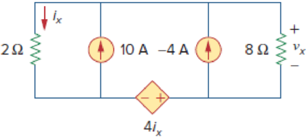 Chapter 4, Problem 19P, Use superposition to solve for vx in the circuit of Fig. 4.87. Figure 4.87 
