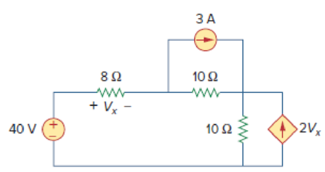 Chapter 4, Problem 24P, Use source transformation to find the voltage Vx in the circuit of Fig. 4.92. Figure 4.92 