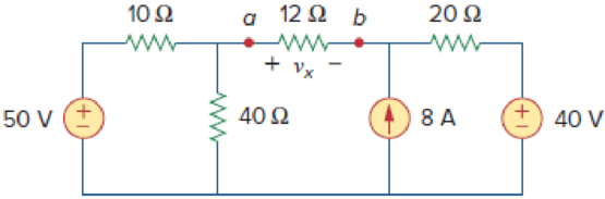 Chapter 4, Problem 27P, Apply source transformation to find vx in the circuit of Fig. 4.95. Figure 4.95 