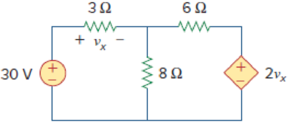 Chapter 4, Problem 31P, Determine vx in the circuit of Fig. 4.99 using source transformation. Figure 4.99 