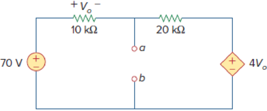 Chapter 4, Problem 40P, Find the Thevenin equivalent at terminals a-b of the circuit in Fig. 4.107. Figure 4.107 