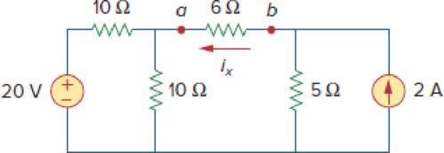 Chapter 4, Problem 43P, Find the Thevenin equivalent looking into terminals a-b of the circuit in Fig. 4.110 and solve for 