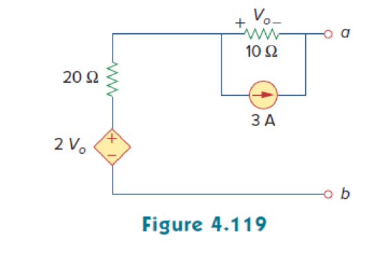 Chapter 4, Problem 53P, Find the Norton equivalent at terminals a-b of the circuit in Fig. 4.119. 