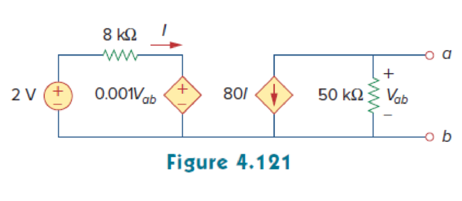 Chapter 4, Problem 55P, Obtain the Norton equivalent at terminals a-b of the circuit in Fig. 4.121. 